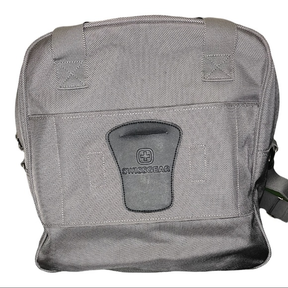 Swiss Gear Gray Briefcase Messenger Shoulder Bag Nylon Work School Carry On - Picture 7 of 7